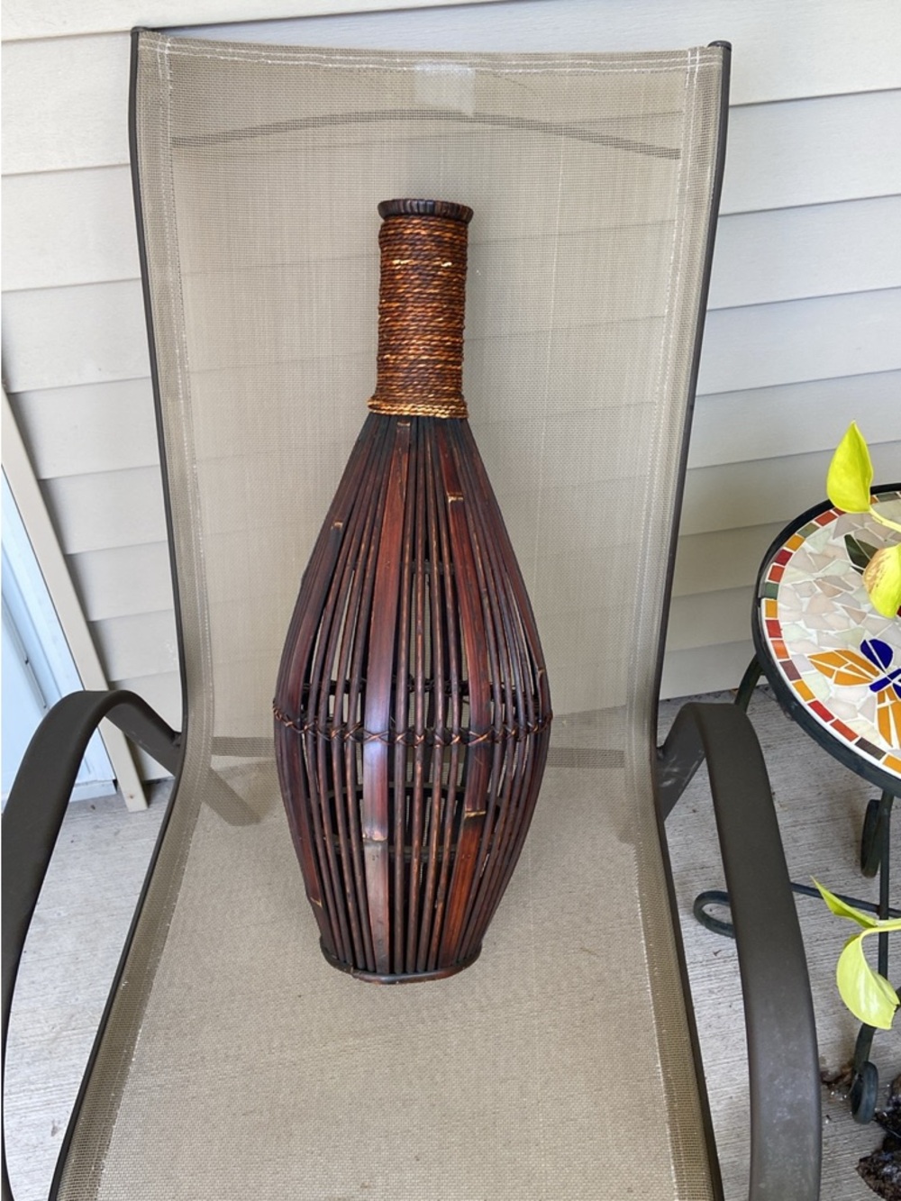 Creative Home Accents Decorative Brown Wicker Woven Floor Vase🏺NOT Water Tight
